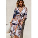 Navy Floral Beach Cover Up w/ Drawstring Waist thumbnail