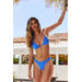 Mini Blue Stars Banded Brazilian Thong Bottom thumbnail