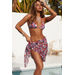 Sugar Plum Blossom Sheer Chiffon Sarong Cover Up thumbnail