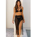 Seashore Black Knitted Slit Tassel Cover up Skirt thumbnail