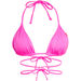 Neon Pink Strappy Triangle Bikini Top thumbnail