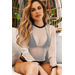Aries White Long Sleeve Mesh Crop Top Cover Up thumbnail
