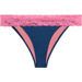 Navy & Baby Pink Lace Banded Classic Scrunch Bottom thumbnail