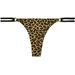 Leopard & Black Double Strap Side Loops Brazilian Thong Bikini Bottom thumbnail