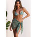 Blooming Green Sheer Chiffon Sarong Cover Up thumbnail