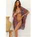 Red Rose Zebra Kimono Cover Up thumbnail