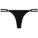 Black Double Strap Side Loops Brazilian Thong Bikini Bottom thumbnail