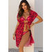Berry Crush Camo Open Mesh Cover Up w/ Drawstring Waist thumbnail