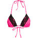 Pink Polka Dot & Black Edge Lace Triangle Top thumbnail