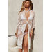 Ayala White Lace Floral Kimono Beach Cover Up thumbnail