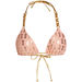 Blush & Gold Pineapple Triangle Bikini On a Chain Top thumbnail