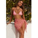 Berry Pink Hibiscus Sheer Chiffon Sarong Cover Up thumbnail