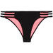 Solid Black Triple Strap Classic Scrunch Bikini Bottoms thumbnail