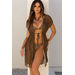 Chevron Chic Open Mesh Cover Up w/ Drawstring Waist thumbnail