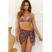 Red Rose Zebra Sheer Chiffon Sarong Cover Up thumbnail