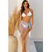 Embellished Light Blue Mesh Sarong Cover Up thumbnail