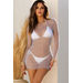 Embellished Light Blue Long Sleeve Mesh Cover Up thumbnail