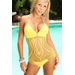 Magnolia Yellow Sexy Crochet Monokini Scrunch Bottom One Piece Swimsuit thumbnail