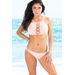 Cassia Blush Lattice Cut Out High Neck Halter Bikini Set thumbnail