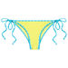 Neon Yellow & Aqua Polka Dot Classic Bikini Bottom thumbnail