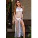 Cafe Zurich White Crochet Fishnet Beach Cover Up Dress thumbnail