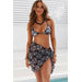Black & White Peony Sheer Chiffon Sarong Cover Up thumbnail