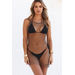 Black Mesh Fishnet Stretch Rhinestone Cover Up thumbnail