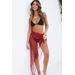 Embellished Red Mesh Sarong Cover Up thumbnail