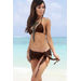 Cuba Libre Brown Mini Crochet Sexy Sarong Beach Cover Up thumbnail