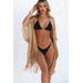Luz De Luna Gold Fringed Beach Cover Up thumbnail